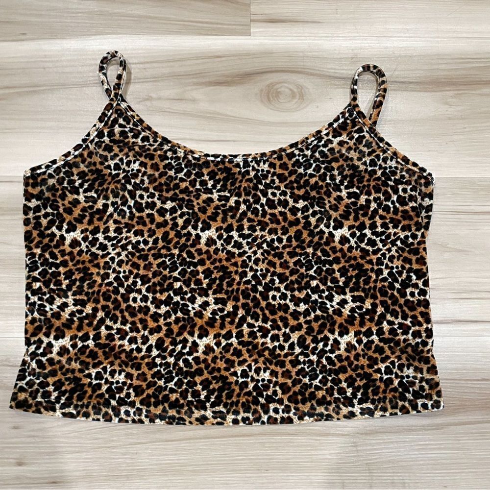 Shein Curve Velvet Leopard Print Top Women’s 1XL